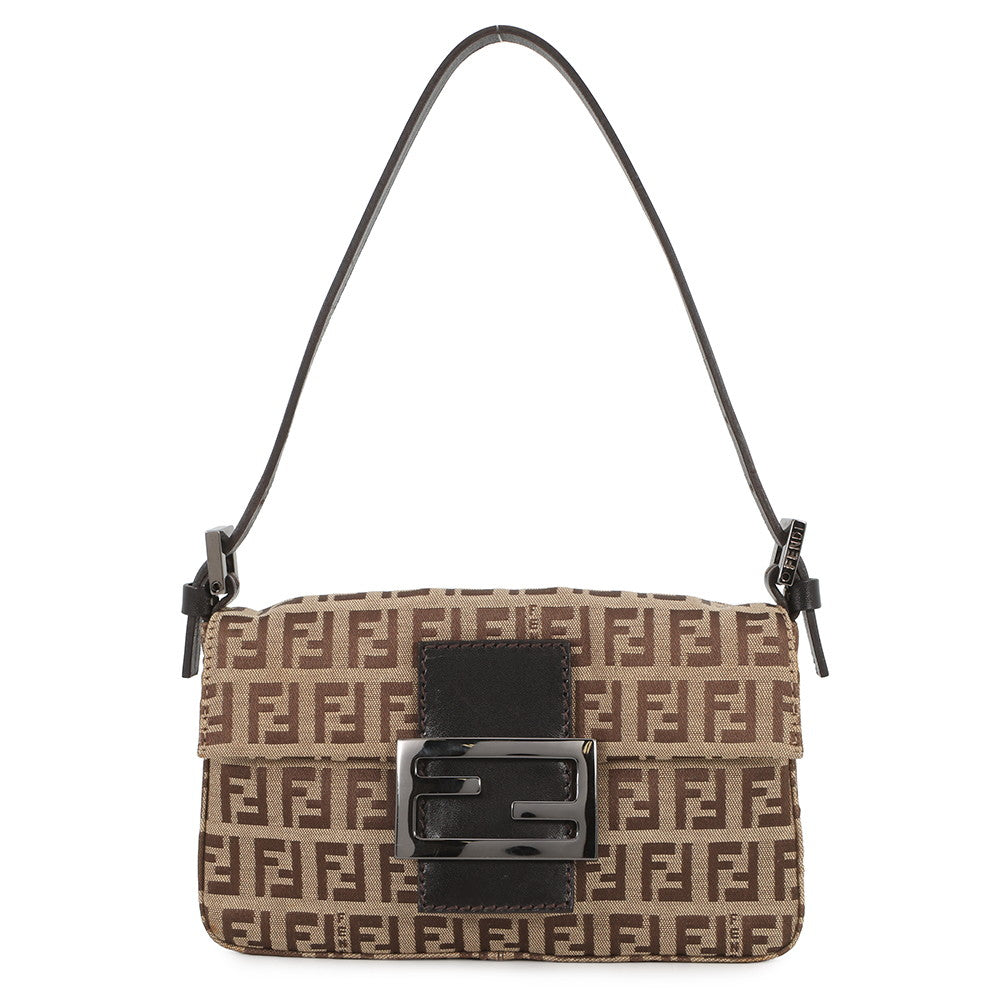 FENDI Zucchino mamma bucket Beige/Brown8BK005 Canvas Leather Size Mini