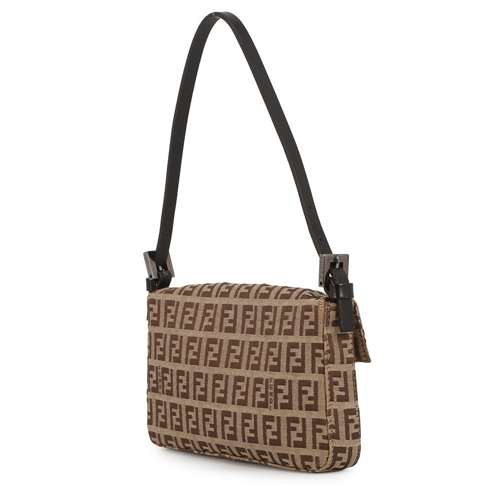 FENDI Zucchino mamma bucket Beige/Brown8BK005 Canvas Leather Size Mini