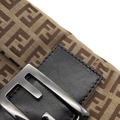 FENDI Zucchino mamma bucket Beige/Brown8BK005 Canvas Leather Size Mini