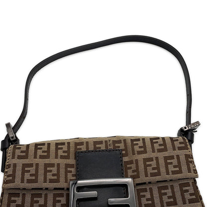 FENDI Zucchino mamma bucket Beige/Brown8BK005 Canvas Leather Size Mini