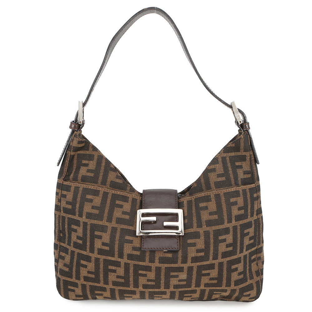 FENDI Mamma bucket Brown Canvas Leather