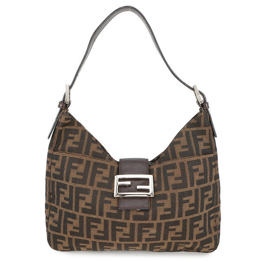FENDI Mamma bucket Brown Canvas Leather