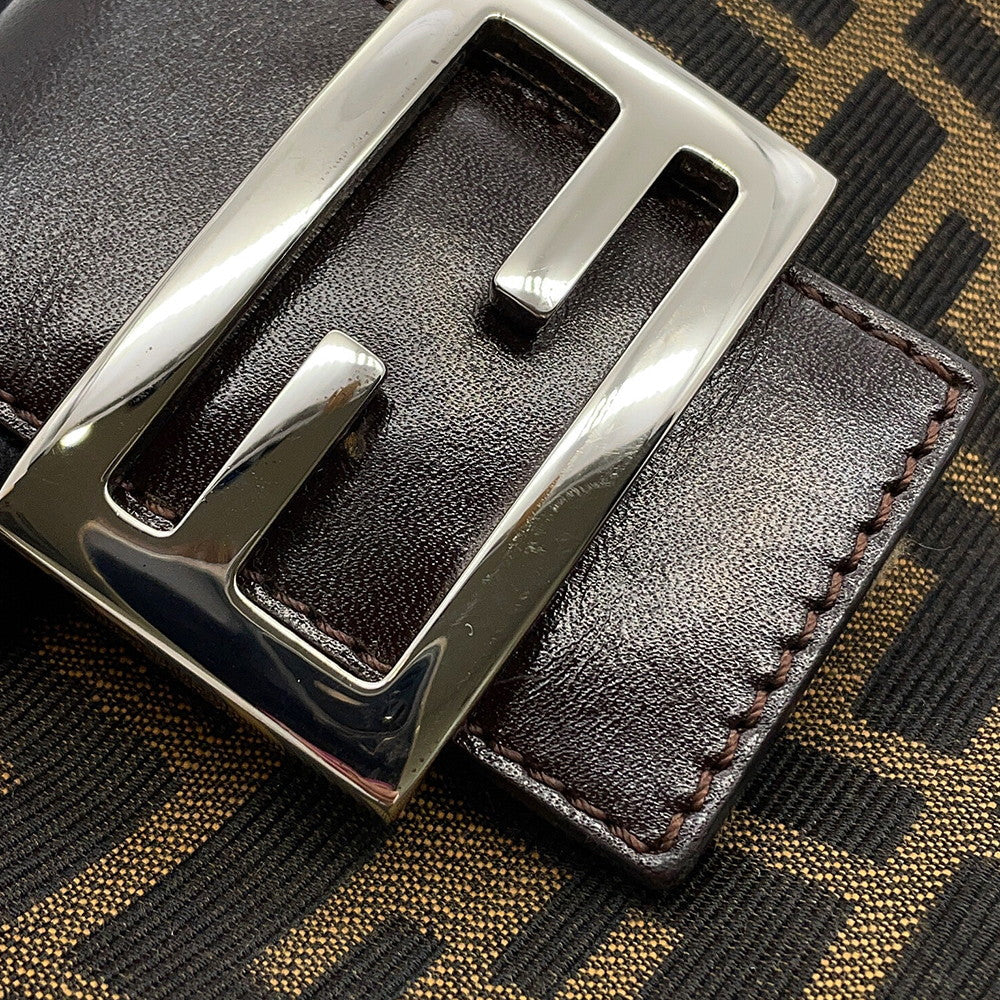 FENDI Mamma bucket Brown Canvas Leather
