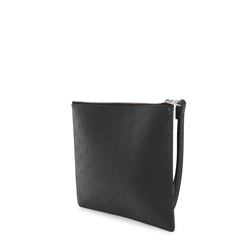 BALENCIAGA BB Logo Clutch Bag Black717791 Leather