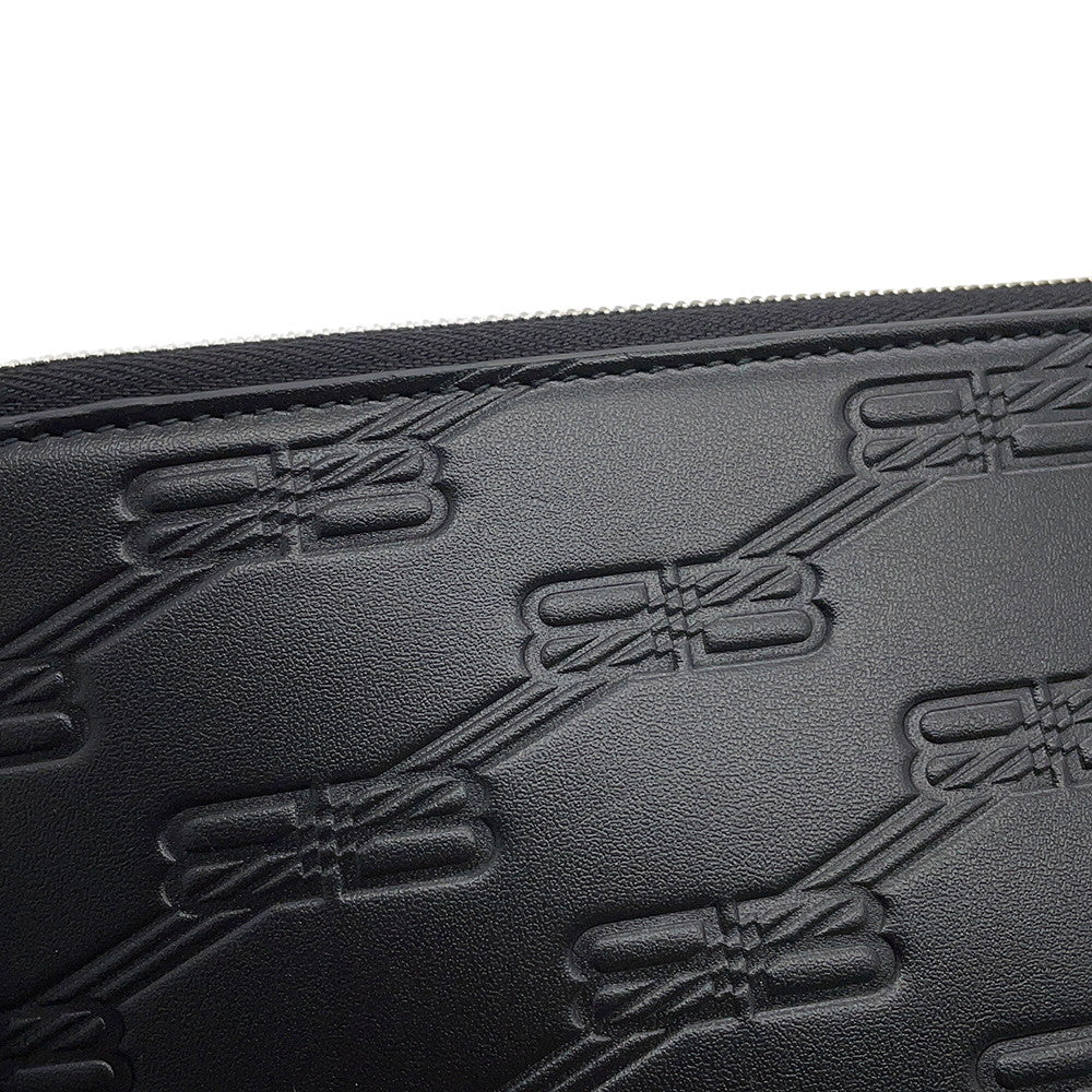 BALENCIAGA BB Logo Clutch Bag Black717791 Leather