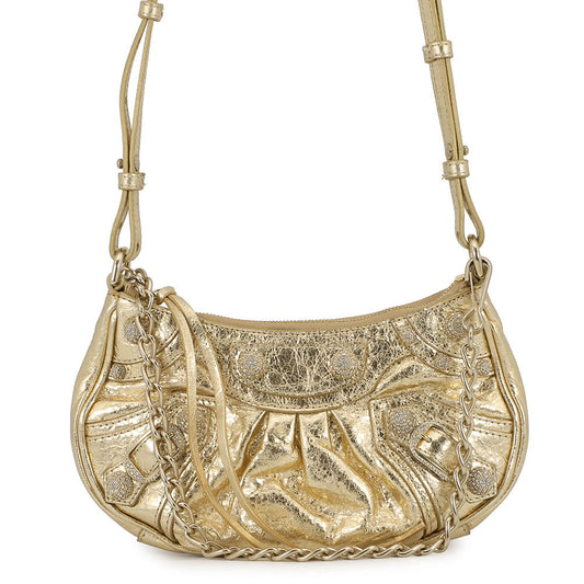 BALENCIAGA Le Cagoule Shoulder Bag Gold695814 Leather