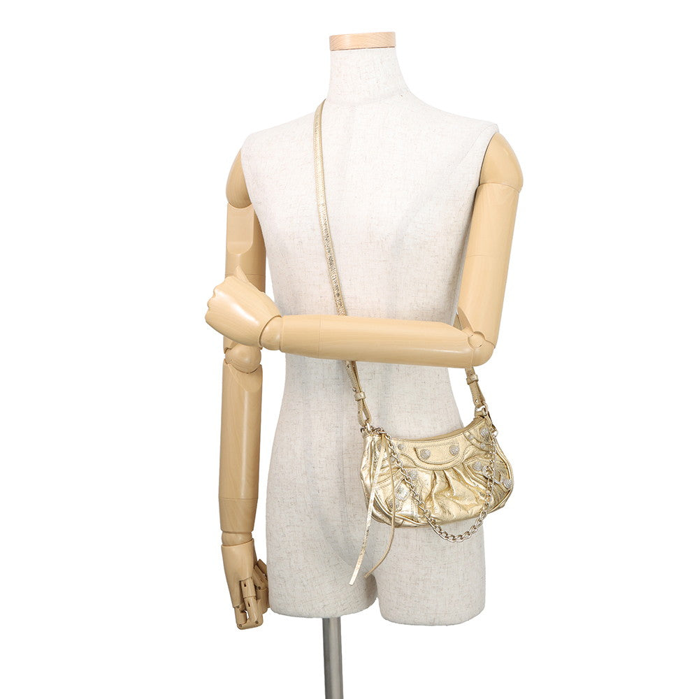 BALENCIAGA Le Cagoule Shoulder Bag Gold695814 Leather