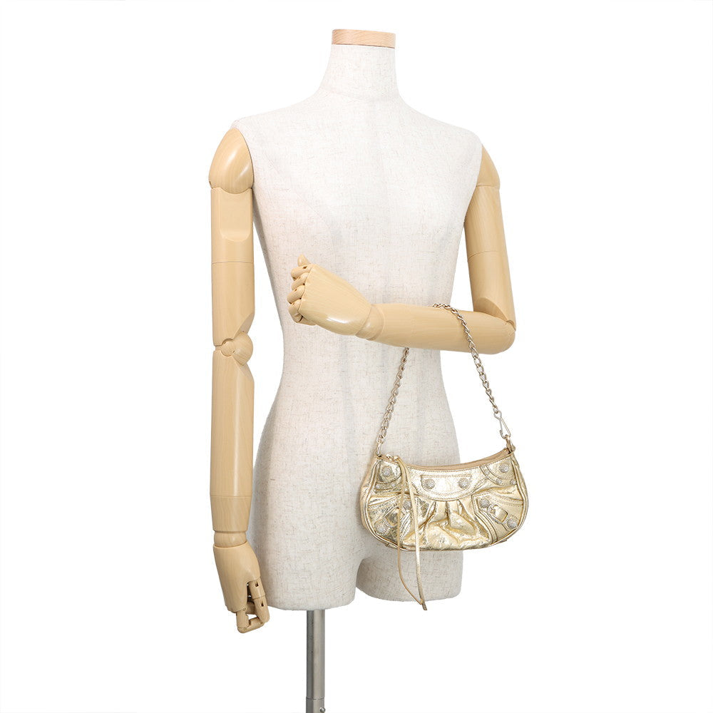 BALENCIAGA Le Cagoule Shoulder Bag Gold695814 Leather