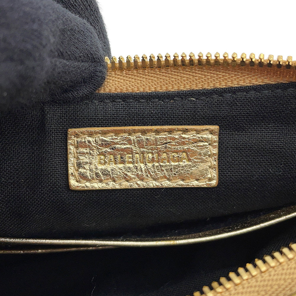 BALENCIAGA Le Cagoule Shoulder Bag Gold695814 Leather