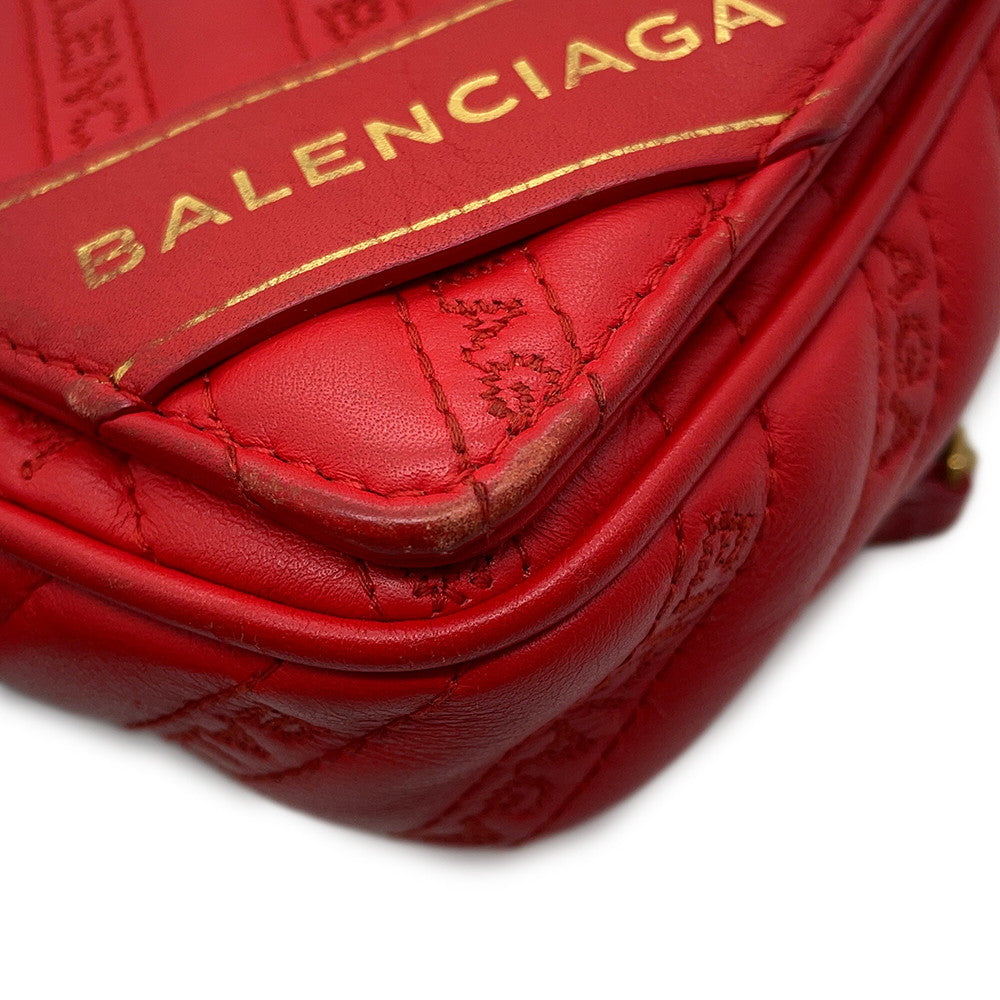 BALENCIAGA Everyday Chain Shoulder Bag Red502027 Leather