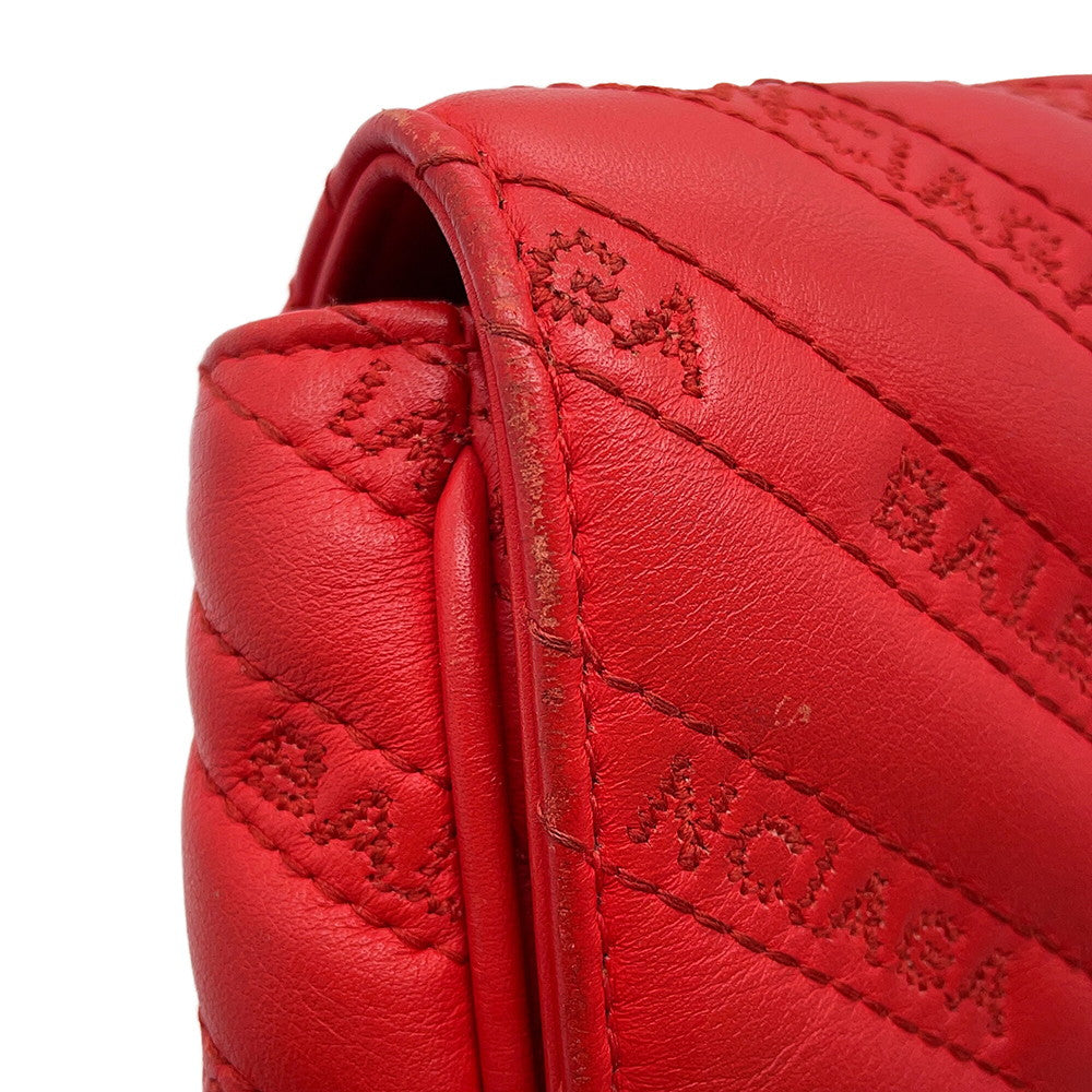 BALENCIAGA Everyday Chain Shoulder Bag Red502027 Leather