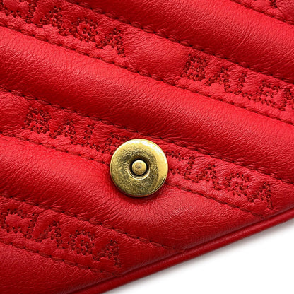 BALENCIAGA Everyday Chain Shoulder Bag Red502027 Leather