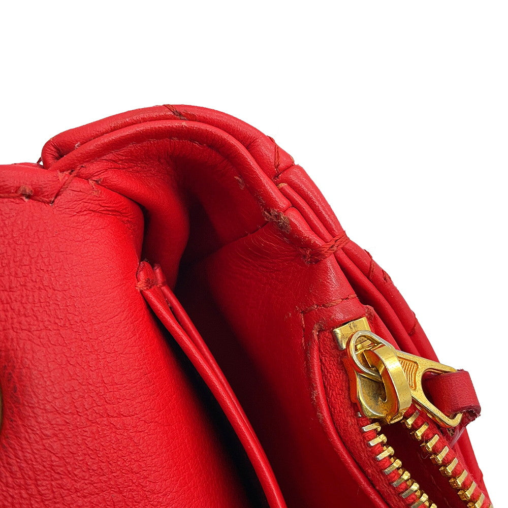 BALENCIAGA Everyday Chain Shoulder Bag Red502027 Leather