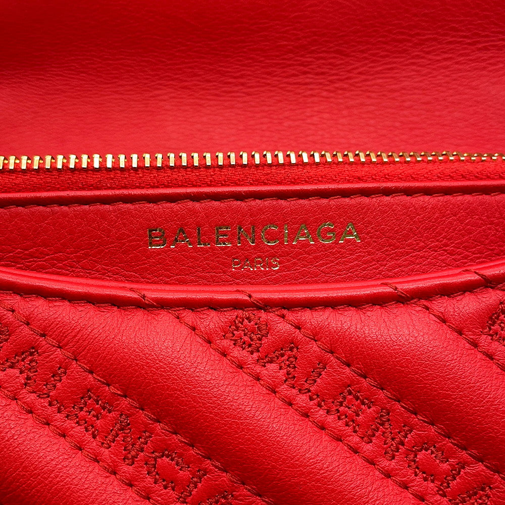 BALENCIAGA Everyday Chain Shoulder Bag Red502027 Leather