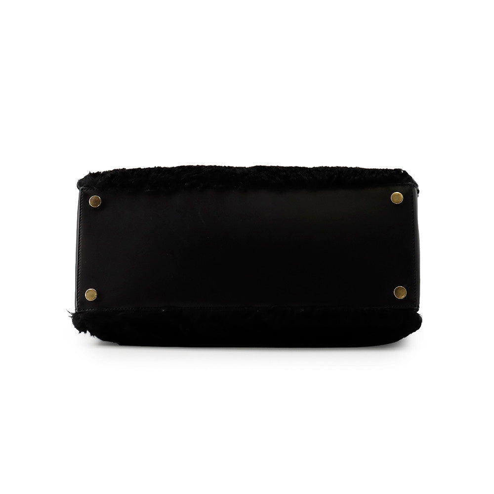 BALENCIAGA PadlockNude Black347235 Fur Leather