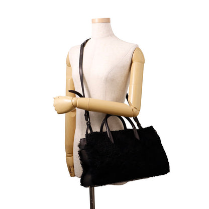 BALENCIAGA PadlockNude Black347235 Fur Leather