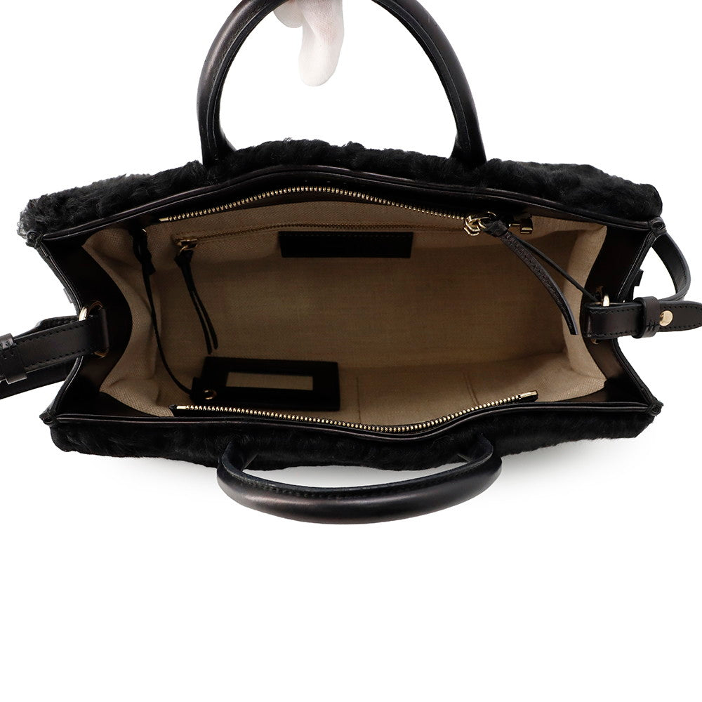 BALENCIAGA PadlockNude Black347235 Fur Leather
