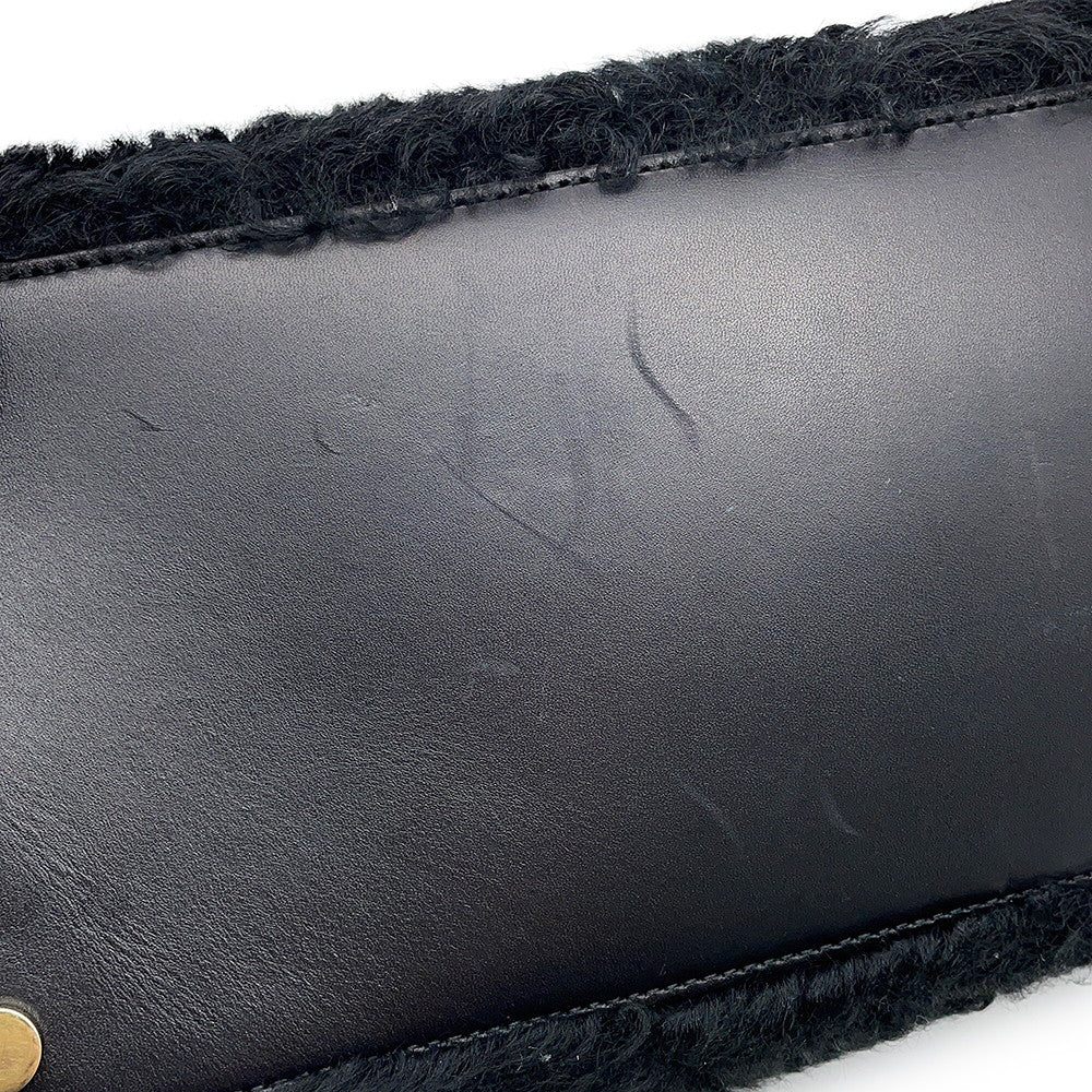 BALENCIAGA PadlockNude Black347235 Fur Leather