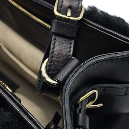 BALENCIAGA PadlockNude Black347235 Fur Leather