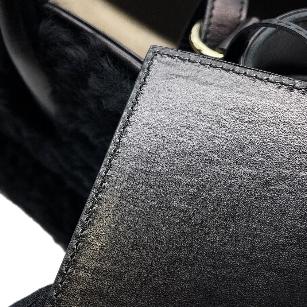 BALENCIAGA PadlockNude Black347235 Fur Leather