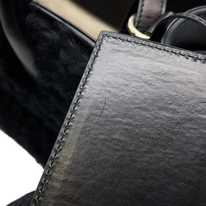 BALENCIAGA PadlockNude Black347235 Fur Leather