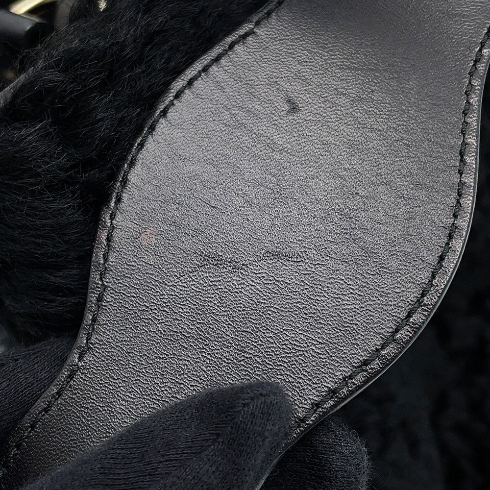 BALENCIAGA PadlockNude Black347235 Fur Leather