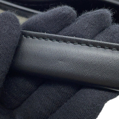 BALENCIAGA Navy Cabas Tote Bag White/Black339933 Canvas Leather Size S