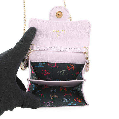 CHANEL Matelasse Chain wallet Light PinkAP0238 Caviar Leather