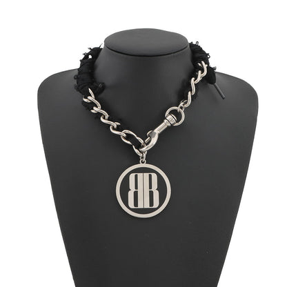 BALENCIAGA BB Logo Choker Black832955 Metal