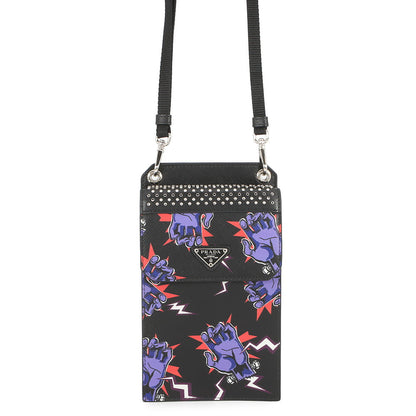 PRADA Frankenstein Shoulder Pouch Black/Purple2ZH068 Saffiano Leather