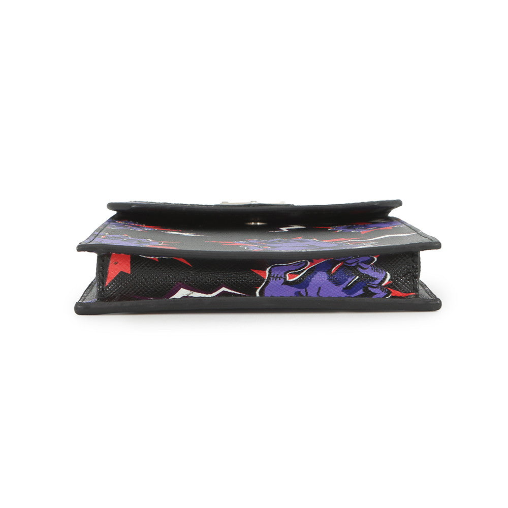 PRADA Frankenstein Shoulder Pouch Black/Purple2ZH068 Saffiano Leather