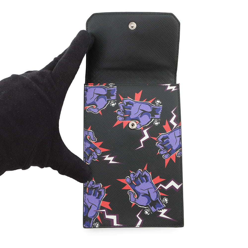 PRADA Frankenstein Shoulder Pouch Black/Purple2ZH068 Saffiano Leather