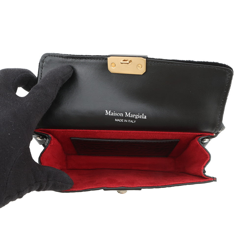 Maison Margiela Maison Margiela NewLock Horizontal Shoulder Bag Black/BeigeSB1WD0005P5019H1658 Leather Velour Canvas