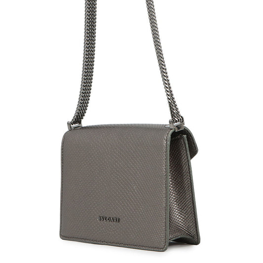 BVLGARI Serpenti Chain Shoulder Bag Silver290543 Molten Karung