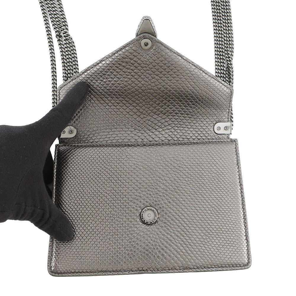 BVLGARI Serpenti Chain Shoulder Bag Silver290543 Molten Karung