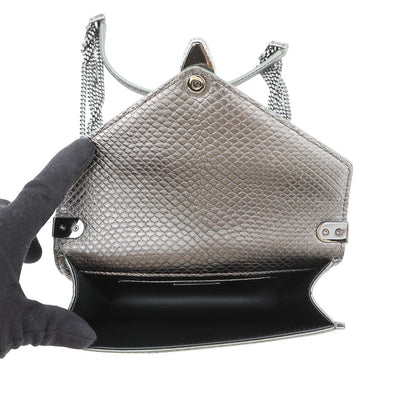 BVLGARI Serpenti Chain Shoulder Bag Silver290543 Molten Karung
