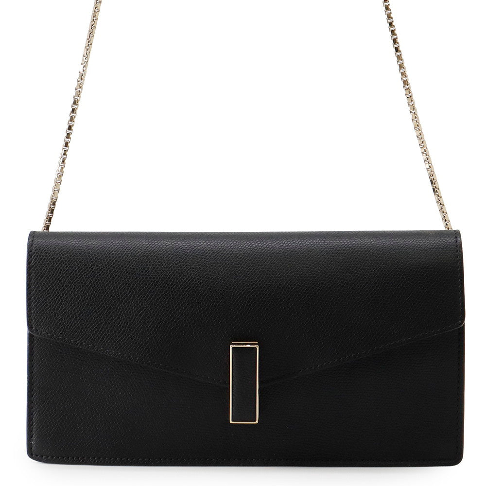 Valextra Valextra Iside Clutch Shoulder Bag Black Leather