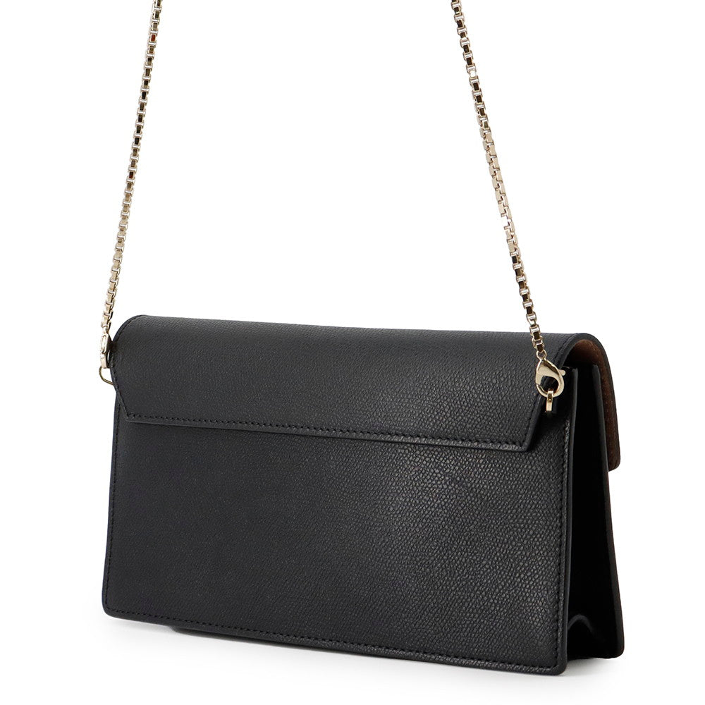 Valextra Valextra Iside Clutch Shoulder Bag Black Leather