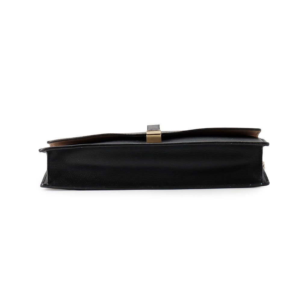 Valextra Valextra Iside Clutch Shoulder Bag Black Leather