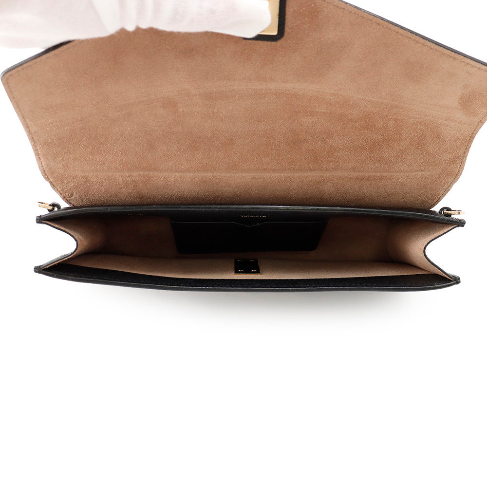 Valextra Valextra Iside Clutch Shoulder Bag Black Leather