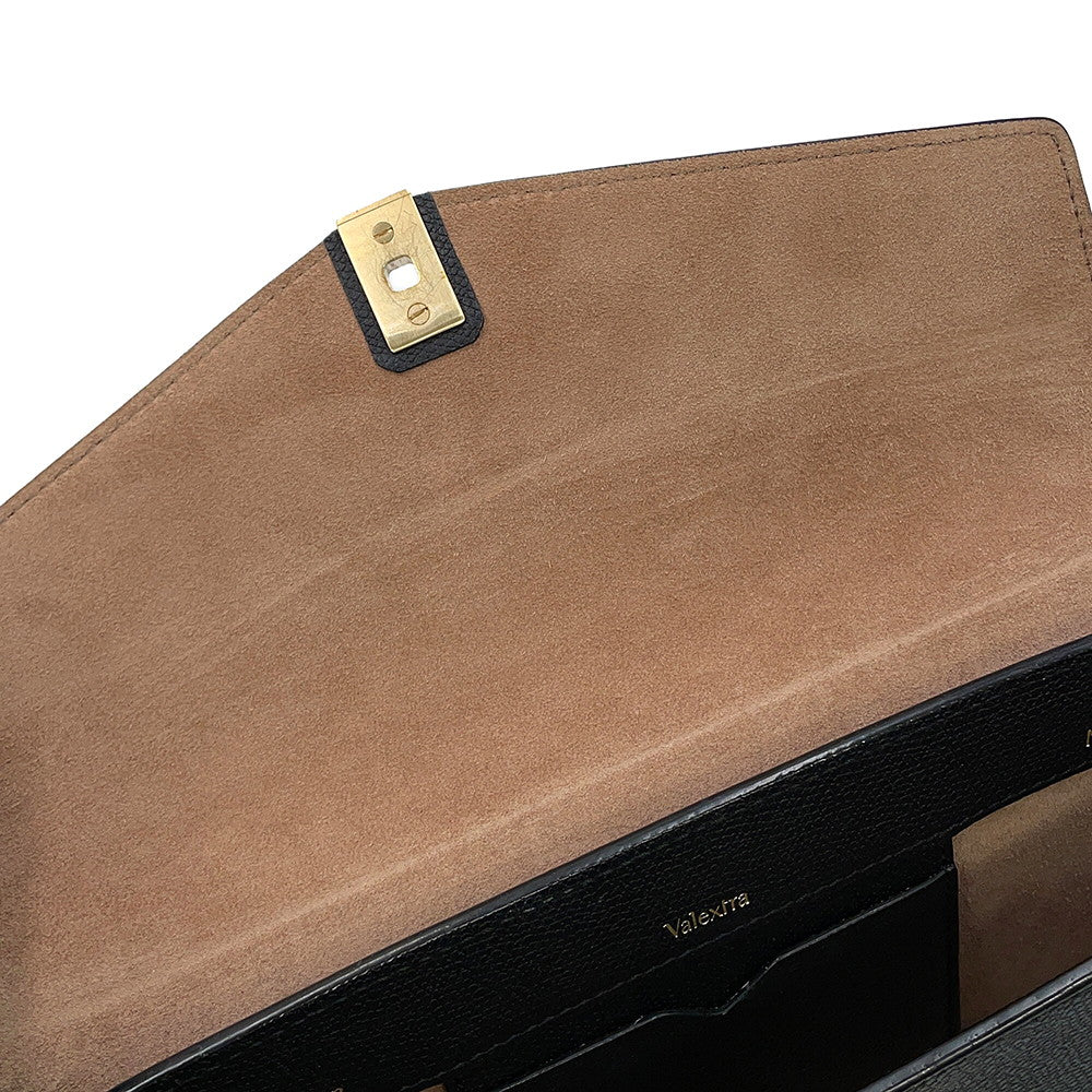 Valextra Valextra Iside Clutch Shoulder Bag Black Leather