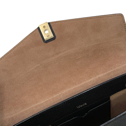 Valextra Valextra Iside Clutch Shoulder Bag Black Leather