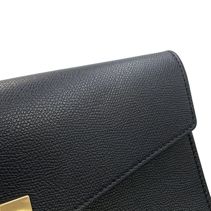 Valextra Valextra Iside Clutch Shoulder Bag Black Leather