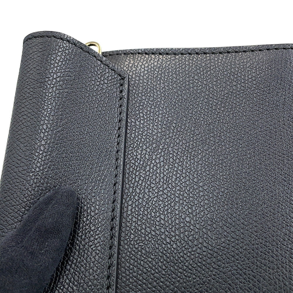 Valextra Valextra Iside Clutch Shoulder Bag Black Leather