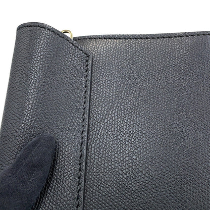 Valextra Valextra Iside Clutch Shoulder Bag Black Leather