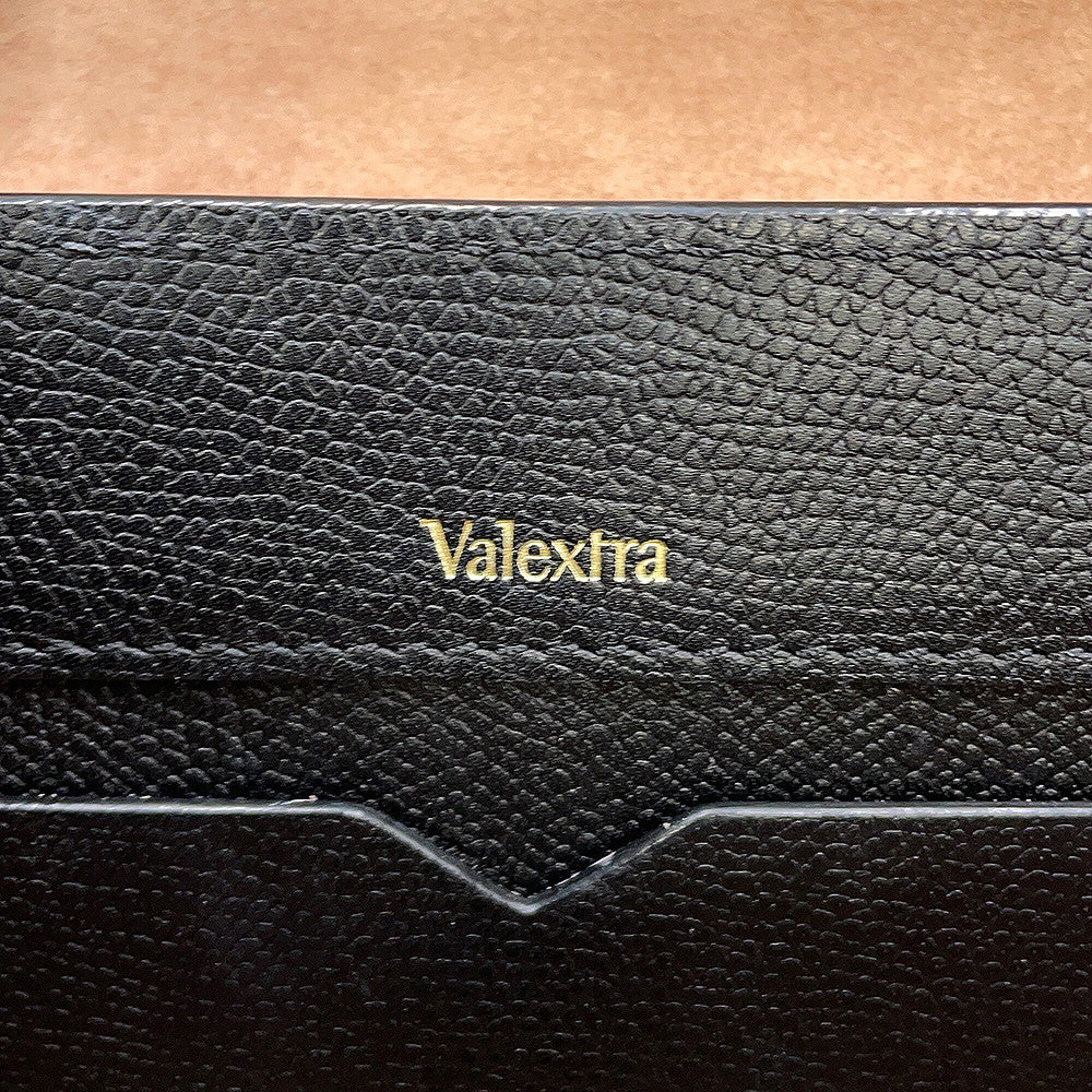 Valextra Valextra Iside Clutch Shoulder Bag Black Leather