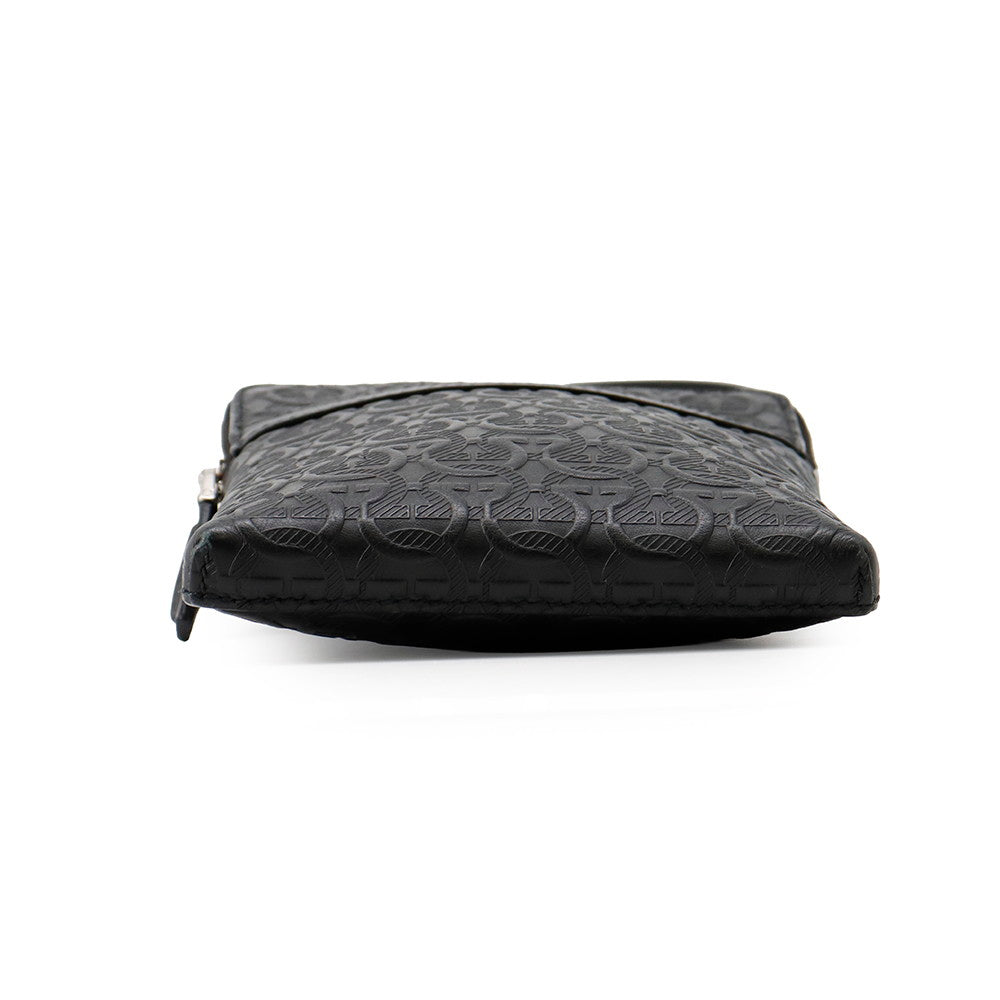 Ferragamo Gancini Shoulder Bag Black240311 745006 Calf Leather