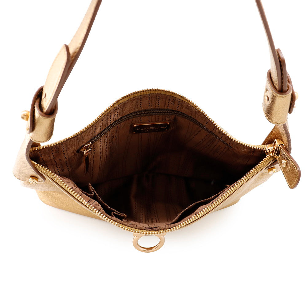 Ferragamo Gancini One Shoulder Bag Gold21B717 Leather