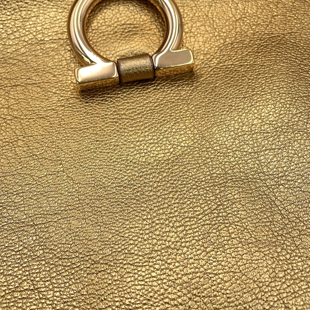 Ferragamo Gancini One Shoulder Bag Gold21B717 Leather