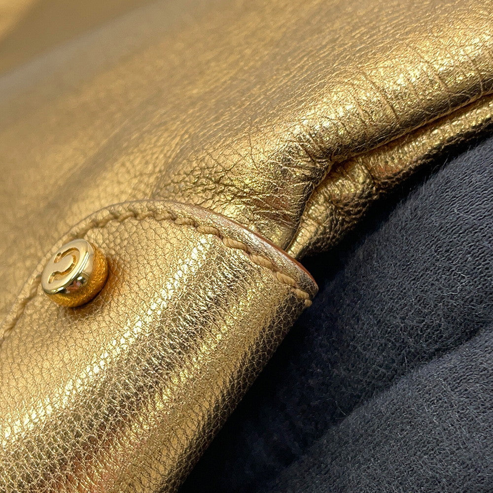 Ferragamo Gancini One Shoulder Bag Gold21B717 Leather